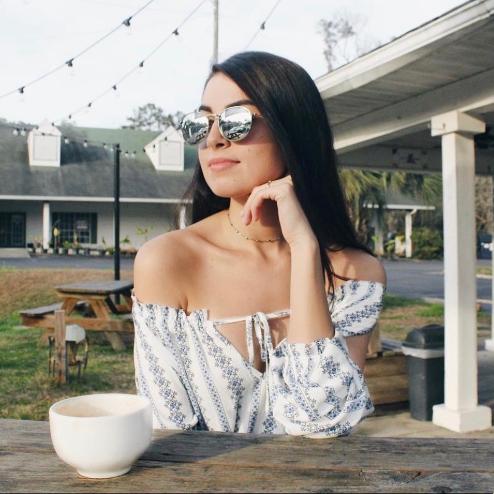 Boho Cropped Open Shoulder Top